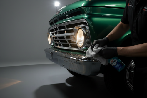 Professional bug removal treatment on a classic 1960s vintage truck